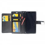 Wholesale iPhone 8 Plus / iPhone 7 Plus Multi Pockets Folio Flip Leather Wallet Case with Strap (Black)